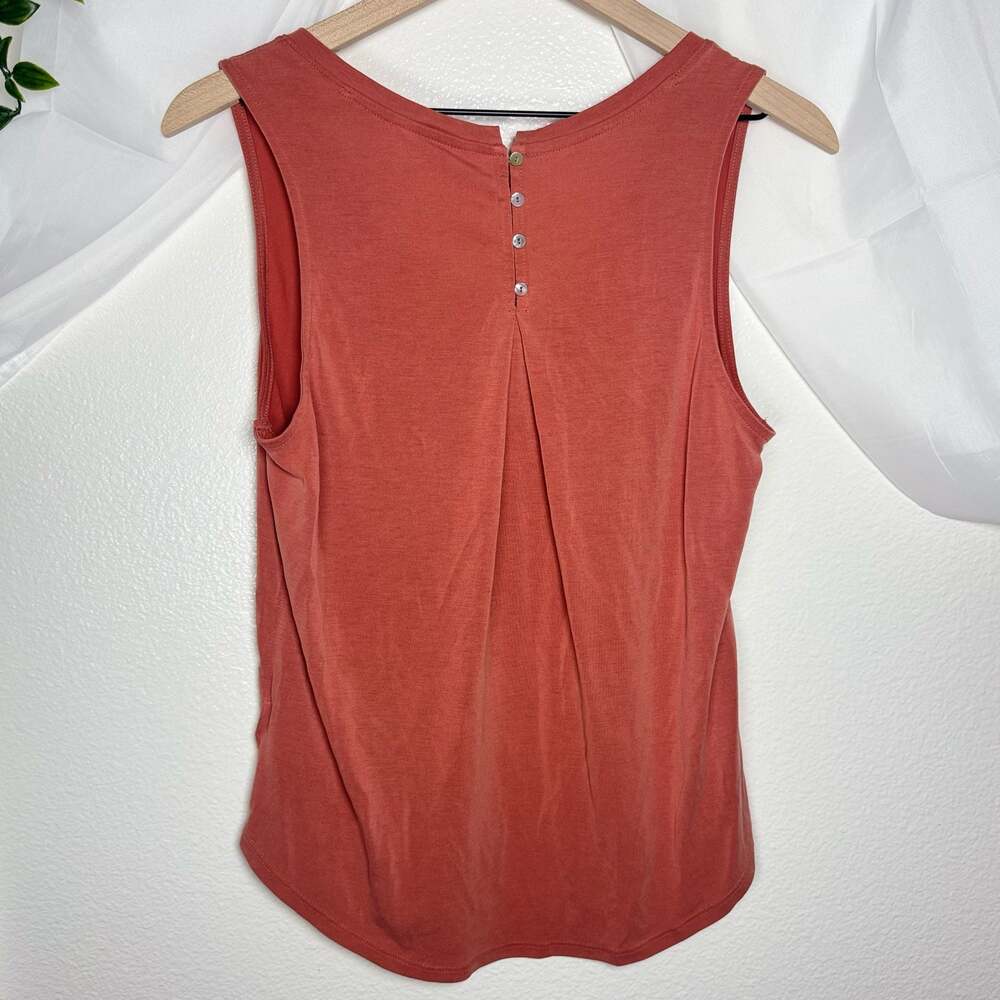 Lucky Brand Women's Terracotta Sleeveless Button Back Tank Top